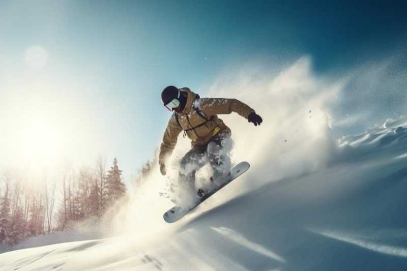 person-snowboarding-snowy-mountain-min